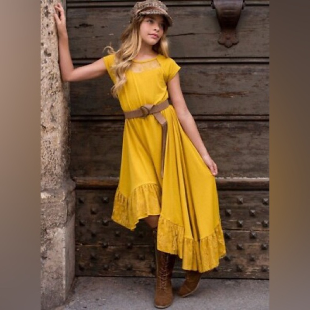 NWT Joyfolie Liza Dress Size 2 in Mustard Yellow Fall Autumn‎ Lace